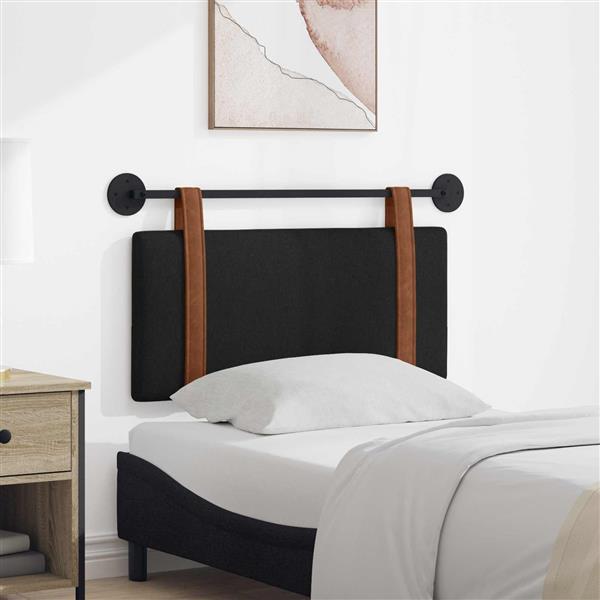 Grote foto vidaxl hangend hoofdeinde effen zwart 100 x 55 x 5 cm antiek pu antiek en kunst stoelen en banken