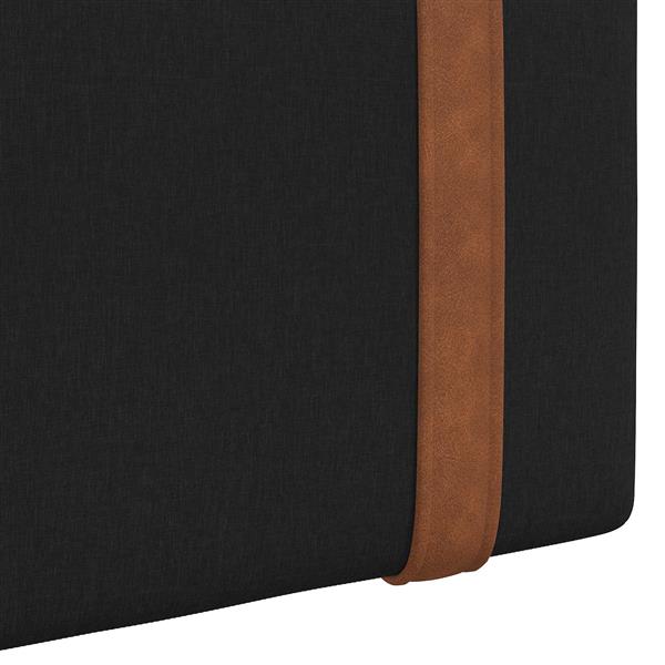 Grote foto vidaxl hangend hoofdeinde effen zwart 100 x 55 x 5 cm antiek pu antiek en kunst stoelen en banken