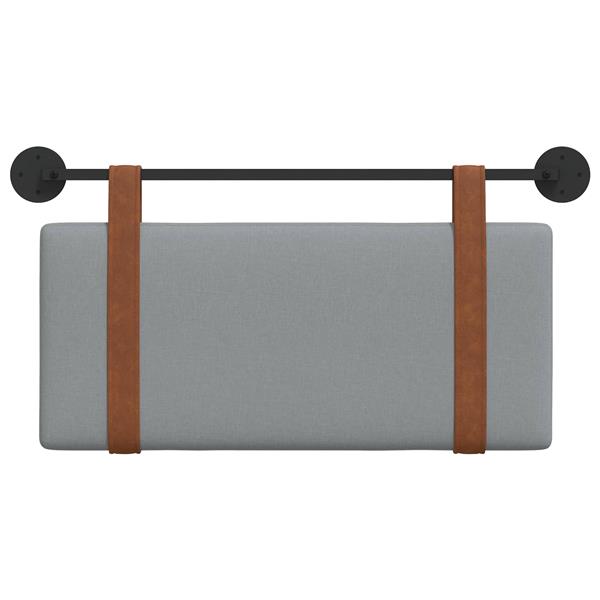 Grote foto vidaxl hangend hoofdeinde effen lichtgrijs 100 x 55 x 5 cm antiek pu antiek en kunst stoelen en banken