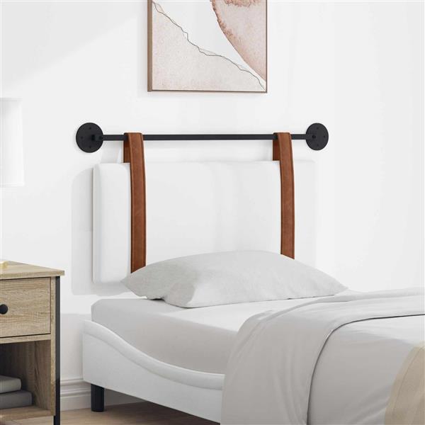 Grote foto vidaxl hangend hoofdeinde wandgemonteerd wit 90 x 55 x 5 cm antiek pu antiek en kunst stoelen en banken