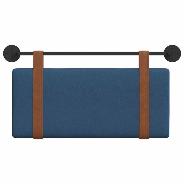 Grote foto vidaxl hangend hoofdeinde effen blauw 90 x 55 x 5 cm antiek pu antiek en kunst stoelen en banken