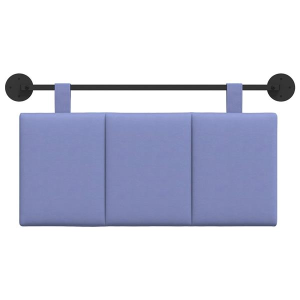 Grote foto vidaxl hangend hoofdeinde gestreept jeans blauw 90 x 55 x 5 cm stof antiek en kunst stoelen en banken