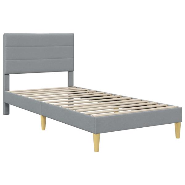 Grote foto vidaxl bedframe met hoofdeinde lichtgrijs 80 x 200 cm stof antiek en kunst stoelen en banken