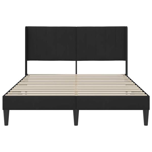Grote foto vidaxl bedframe met hoofdeinde zwart 160 x 200 cm fluweel antiek en kunst stoelen en banken