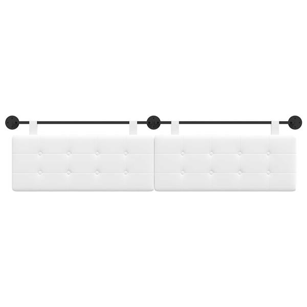 Grote foto vidaxl hangend hoofdeinde wandgemonteerd wit 210 x 55 x 5 cm stof antiek en kunst stoelen en banken