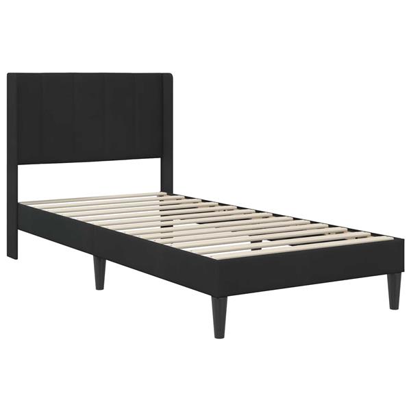 Grote foto vidaxl bedframe met hoofdeinde zwart 100 x 200 cm fluweel antiek en kunst stoelen en banken