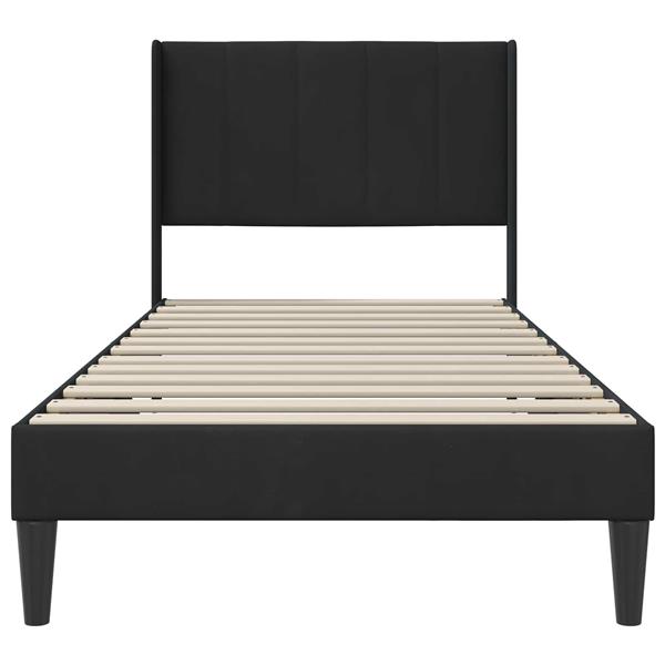 Grote foto vidaxl bedframe met hoofdeinde zwart 80 x 200 cm fluweel antiek en kunst stoelen en banken