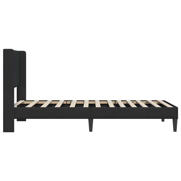 Grote foto vidaxl bedframe met hoofdeinde zwart 80 x 200 cm fluweel antiek en kunst stoelen en banken
