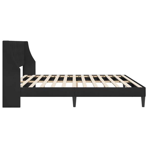 Grote foto vidaxl bedframe met hoofdeinde zwart 180 x 200 cm fluweel antiek en kunst stoelen en banken