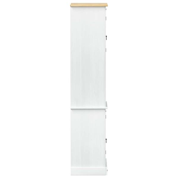 Grote foto vidaxl badkamerkast met plank wit 50 x 40 x 185 cm massief grenenhout huis en inrichting complete badkamers