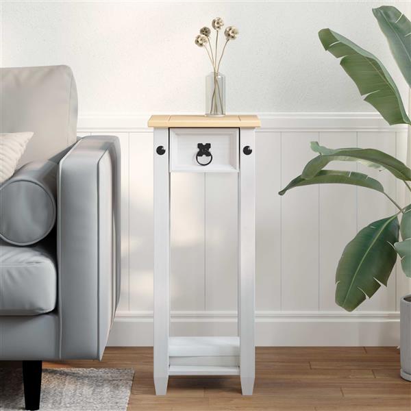 Grote foto vidaxl plantenstandaard wit 30 x 30 x 73 cm massief grenenhout tuin en terras overige tuin en terras