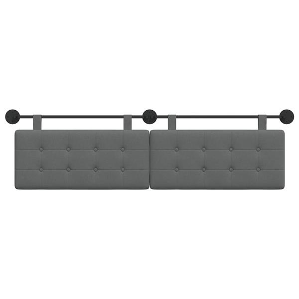 Grote foto vidaxl hangend hoofdeinde donkergrijs 170 x 55 x 5 cm stof antiek en kunst stoelen en banken