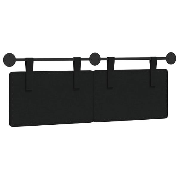 Grote foto vidaxl hangend hoofdeinde wandgemonteerd zwart 150 x 55 x 5 cm stof antiek en kunst stoelen en banken