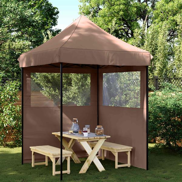Grote foto vidaxl partytent bruin 200 x 200 x 306 cm oxford stof tuin en terras overige tuin en terras