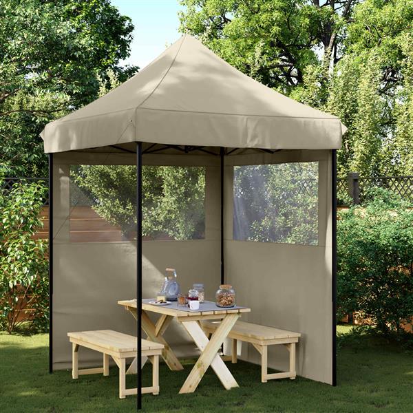 Grote foto vidaxl partytent taupe 200 x 200 x 306 cm oxford stof tuin en terras overige tuin en terras