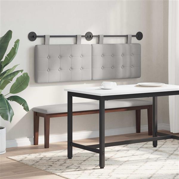 Grote foto vidaxl hangend hoofdeinde wolkengrijs 130 x 55 x 5 cm stof antiek en kunst stoelen en banken