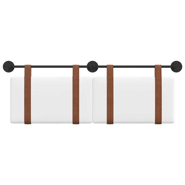 Grote foto vidaxl hangend hoofdeinde wandgemonteerd wit 150 x 55 x 5 cm antiek pu antiek en kunst stoelen en banken