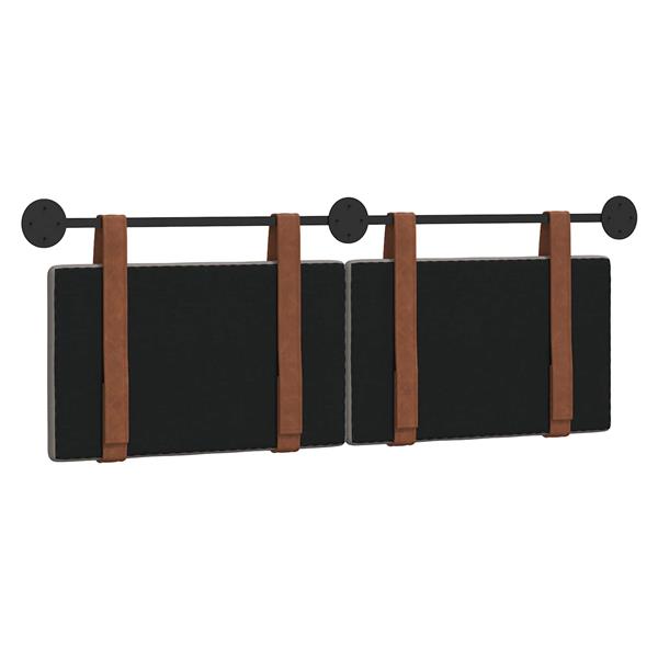 Grote foto vidaxl hangend hoofdeinde effen taupe 150 x 55 x 5 cm antiek pu antiek en kunst stoelen en banken