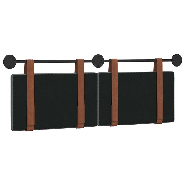 Grote foto vidaxl hangend hoofdeinde effen donkergrijs 150 x 55 x 5 cm antiek pu antiek en kunst stoelen en banken