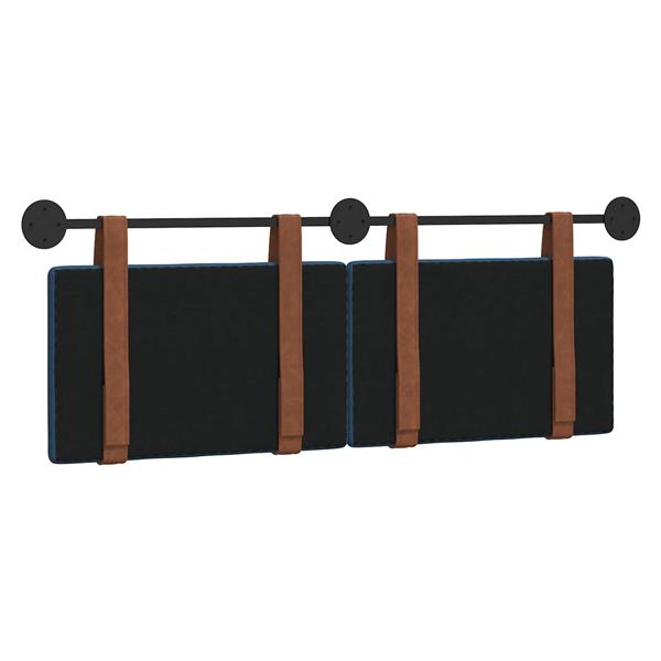 Grote foto vidaxl hangend hoofdeinde effen blauw 130 x 55 x 5 cm antiek pu antiek en kunst stoelen en banken