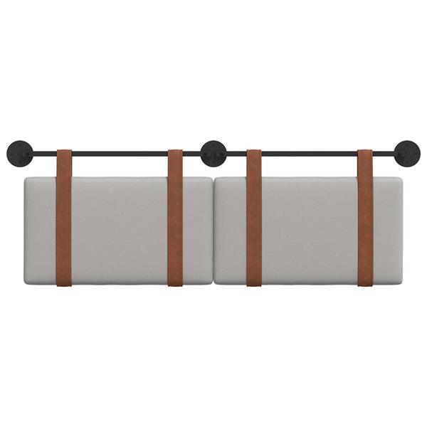 Grote foto vidaxl hangend hoofdeinde effen wolkengrijs 130 x 55 x 5 cm antiek pu antiek en kunst stoelen en banken