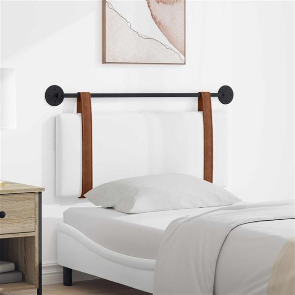 Grote foto vidaxl hangend hoofdeinde wandgemonteerd wit 110 x 55 x 5 cm antiek pu antiek en kunst stoelen en banken