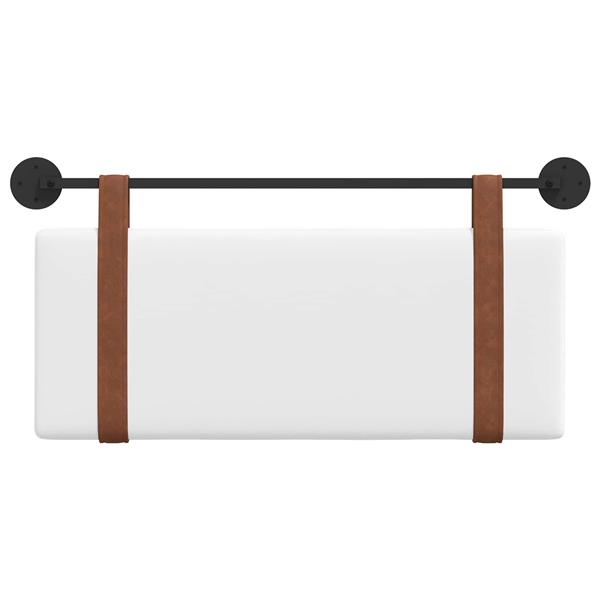 Grote foto vidaxl hangend hoofdeinde wandgemonteerd wit 110 x 55 x 5 cm antiek pu antiek en kunst stoelen en banken