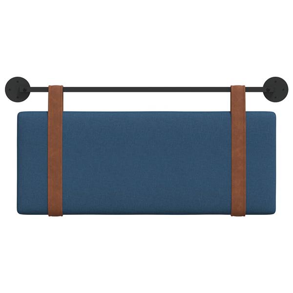 Grote foto vidaxl hangend hoofdeinde effen blauw 110 x 55 x 5 cm antiek pu antiek en kunst stoelen en banken