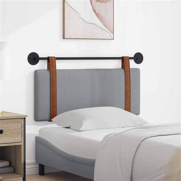 Grote foto vidaxl hangend hoofdeinde effen lichtgrijs 110 x 55 x 5 cm antiek pu antiek en kunst stoelen en banken