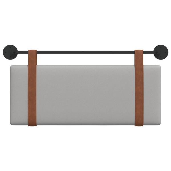 Grote foto vidaxl hangend hoofdeinde effen wolkengrijs 110 x 55 x 5 cm antiek pu antiek en kunst stoelen en banken