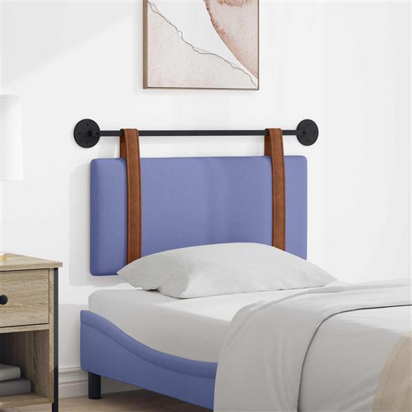 Grote foto vidaxl hangend hoofdeinde effen jeans blauw 100 x 55 x 5 cm antiek pu antiek en kunst stoelen en banken