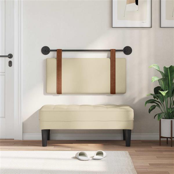 Grote foto vidaxl hangend hoofdeinde effen cr me 100 x 55 x 5 cm antiek pu antiek en kunst stoelen en banken