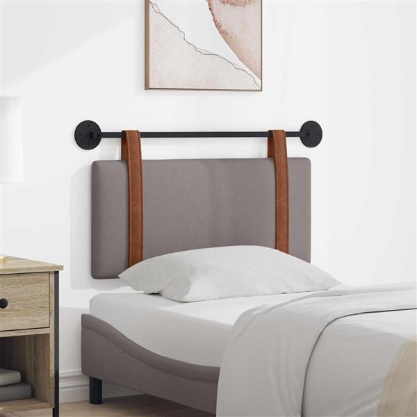 Grote foto vidaxl hangend hoofdeinde effen taupe 100 x 55 x 5 cm antiek pu antiek en kunst stoelen en banken