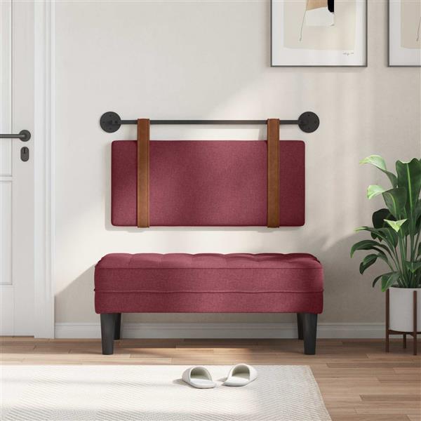 Grote foto vidaxl hangend hoofdeinde effen wijnrood 100 x 55 x 5 cm antiek pu antiek en kunst stoelen en banken