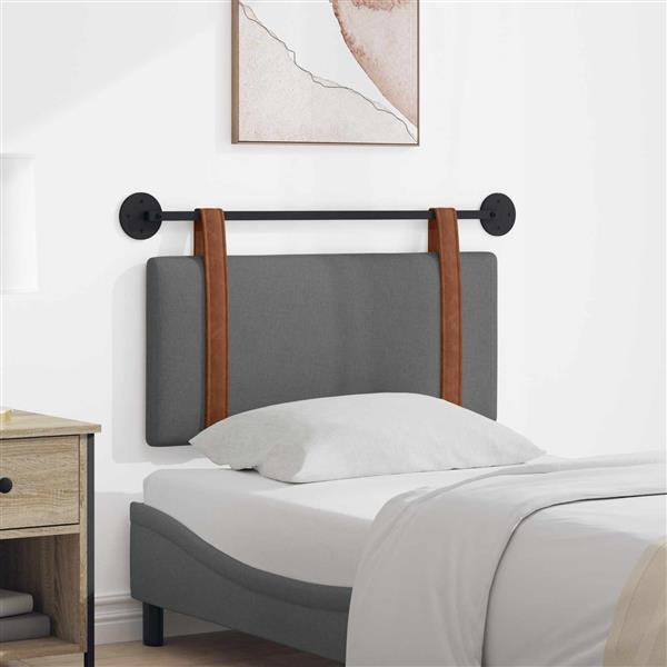 Grote foto vidaxl hangend hoofdeinde effen donkergrijs 100 x 55 x 5 cm antiek pu antiek en kunst stoelen en banken