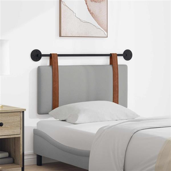 Grote foto vidaxl hangend hoofdeinde effen wolkengrijs 100 x 55 x 5 cm antiek pu antiek en kunst stoelen en banken