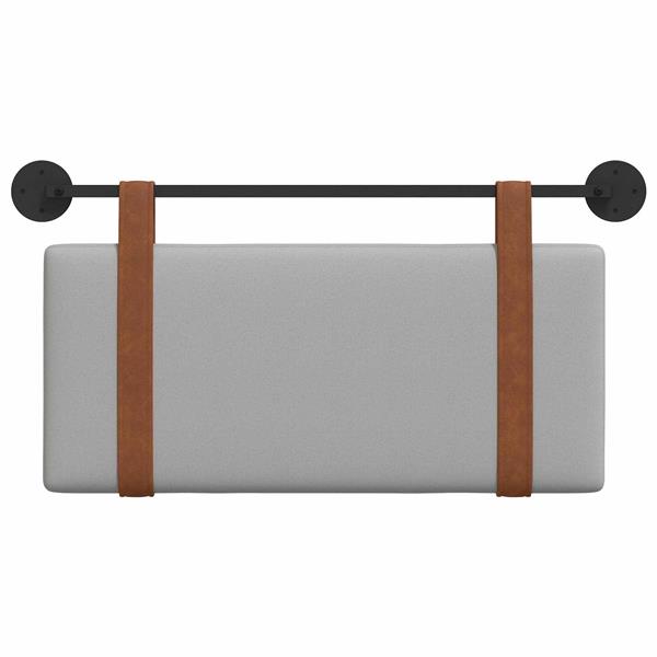 Grote foto vidaxl hangend hoofdeinde effen wolkengrijs 100 x 55 x 5 cm antiek pu antiek en kunst stoelen en banken