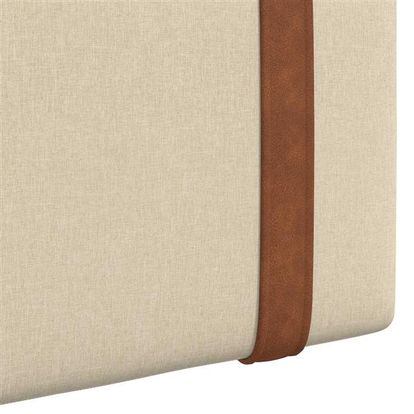 Grote foto vidaxl hangend hoofdeinde effen cr me 90 x 55 x 5 cm antiek pu antiek en kunst stoelen en banken