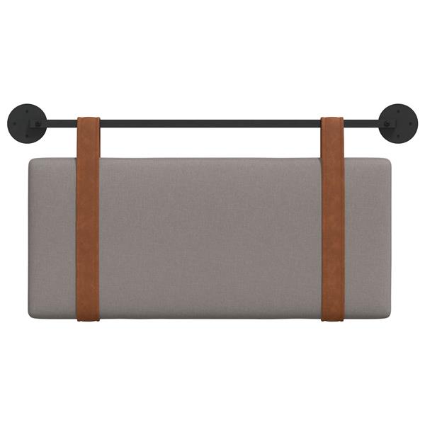 Grote foto vidaxl hangend hoofdeinde effen taupe 90 x 55 x 5 cm antiek pu antiek en kunst stoelen en banken