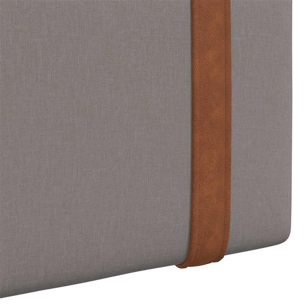 Grote foto vidaxl hangend hoofdeinde effen taupe 90 x 55 x 5 cm antiek pu antiek en kunst stoelen en banken
