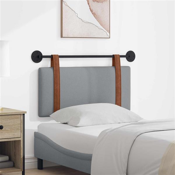 Grote foto vidaxl hangend hoofdeinde effen lichtgrijs 90 x 55 x 5 cm antiek pu antiek en kunst stoelen en banken