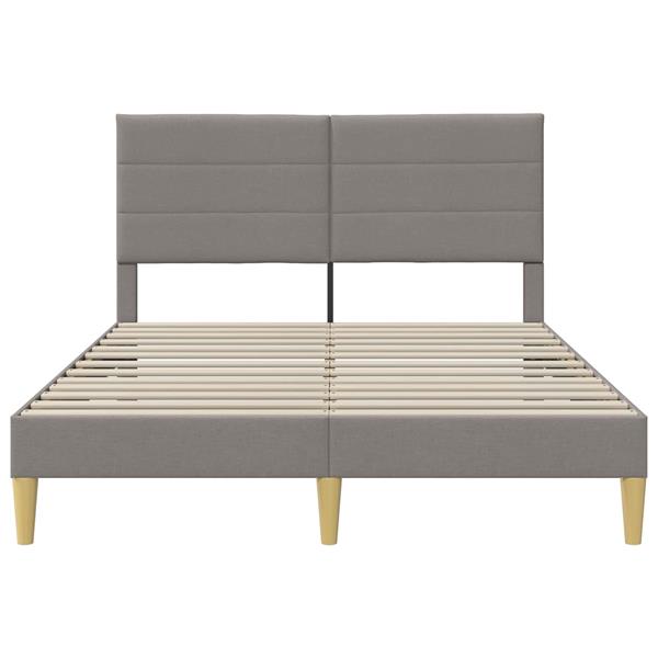 Grote foto vidaxl bedframe met hoofdeinde taupe 120 x 200 cm stof antiek en kunst stoelen en banken
