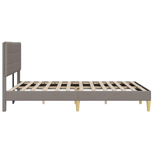 Grote foto vidaxl bedframe met hoofdeinde taupe 120 x 200 cm stof antiek en kunst stoelen en banken