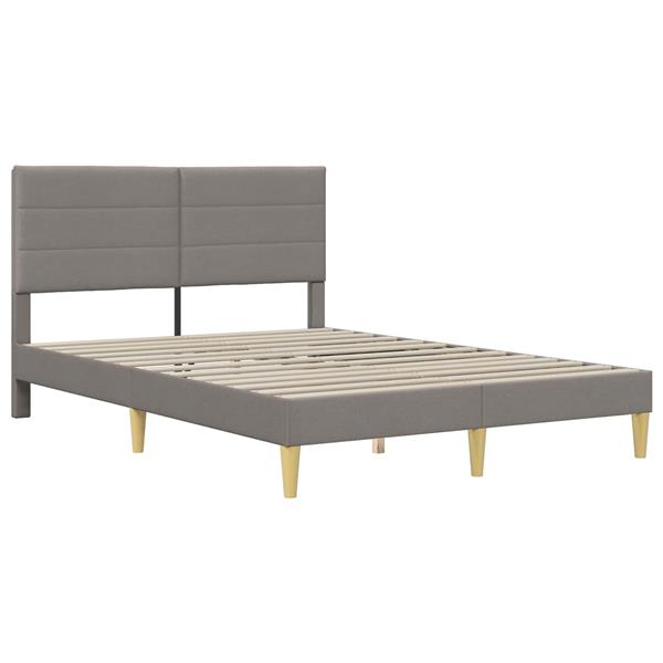 Grote foto vidaxl bedframe met hoofdeinde taupe 120 x 190 cm stof antiek en kunst stoelen en banken