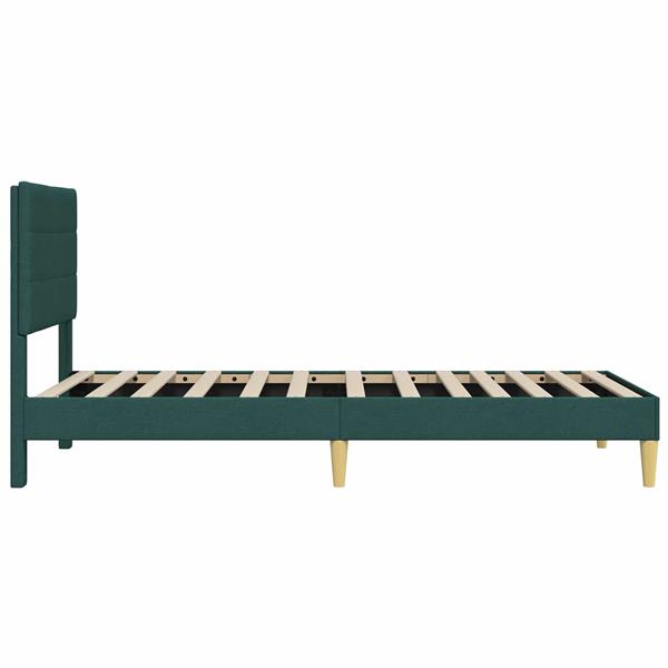 Grote foto vidaxl bedframe met hoofdeinde donkergroen 90 x 190 cm stof antiek en kunst stoelen en banken
