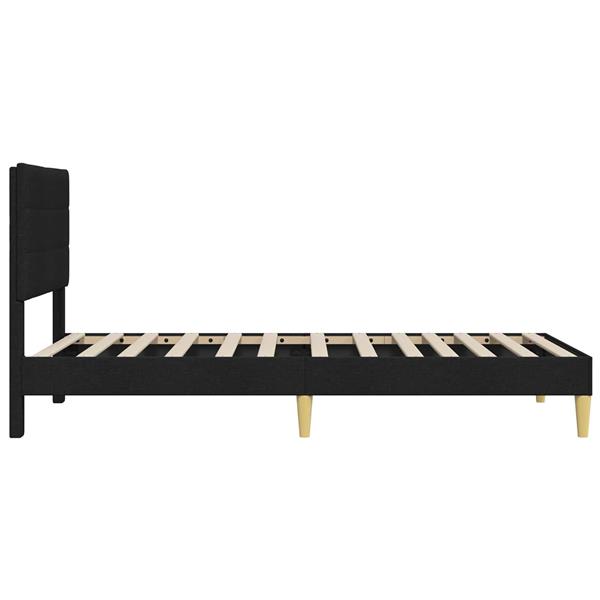 Grote foto vidaxl bedframe met hoofdeinde zwart 90 x 190 cm stof antiek en kunst stoelen en banken