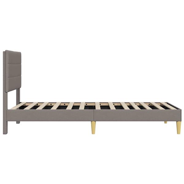 Grote foto vidaxl bedframe met hoofdeinde taupe 80 x 200 cm stof antiek en kunst stoelen en banken