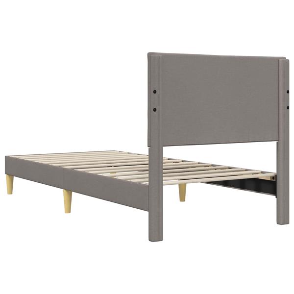 Grote foto vidaxl bedframe met hoofdeinde taupe 80 x 200 cm stof antiek en kunst stoelen en banken