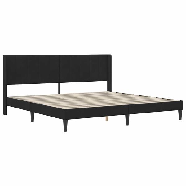 Grote foto vidaxl bedframe met hoofdeinde zwart 180 x 200 cm fluweel antiek en kunst stoelen en banken