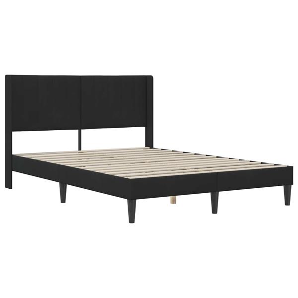 Grote foto vidaxl bedframe met hoofdeinde zwart 120 x 200 cm fluweel antiek en kunst stoelen en banken